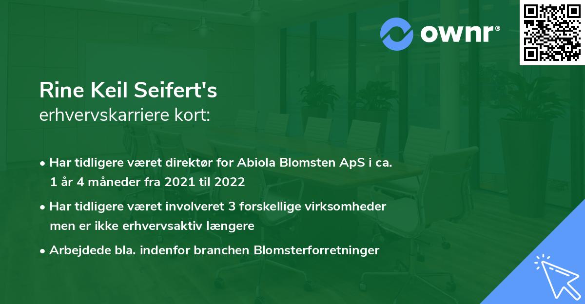 Rine Keil Seifert's erhvervskarriere kort
