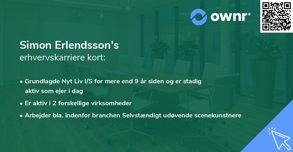 Simon Erlendsson's erhvervskarriere kort