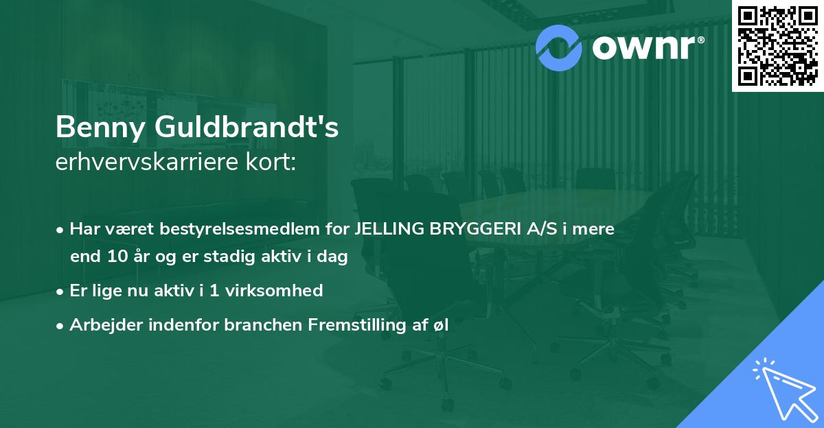 Benny Guldbrandt's erhvervskarriere kort