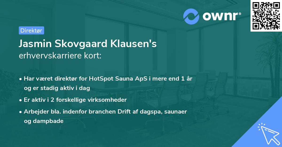 Jasmin Skovgaard Klausen's erhvervskarriere kort