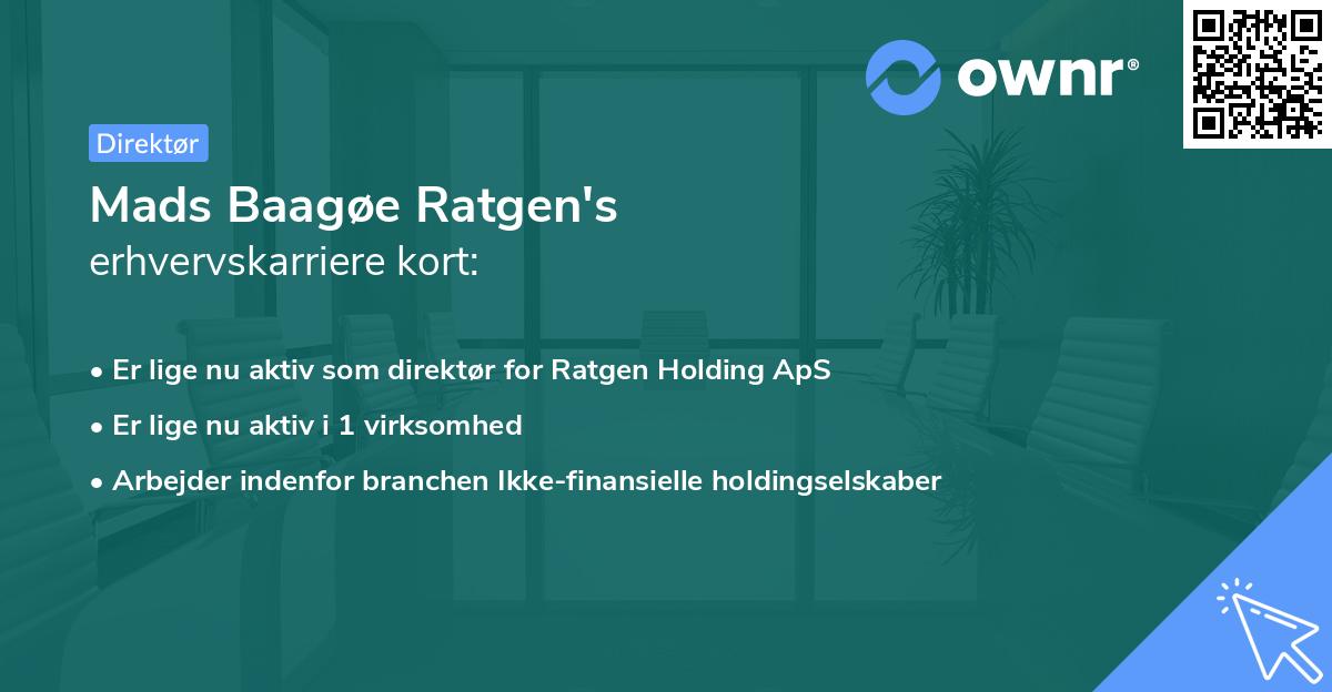 Mads Baagøe Ratgen's erhvervskarriere kort