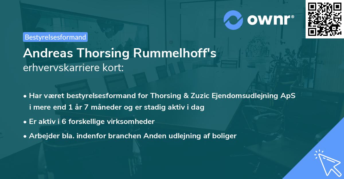 Andreas Thorsing Rummelhoff's erhvervskarriere kort