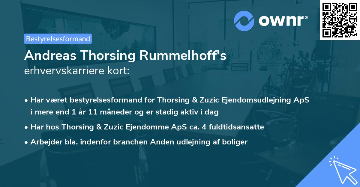 Andreas Thorsing Rummelhoff's erhvervskarriere kort