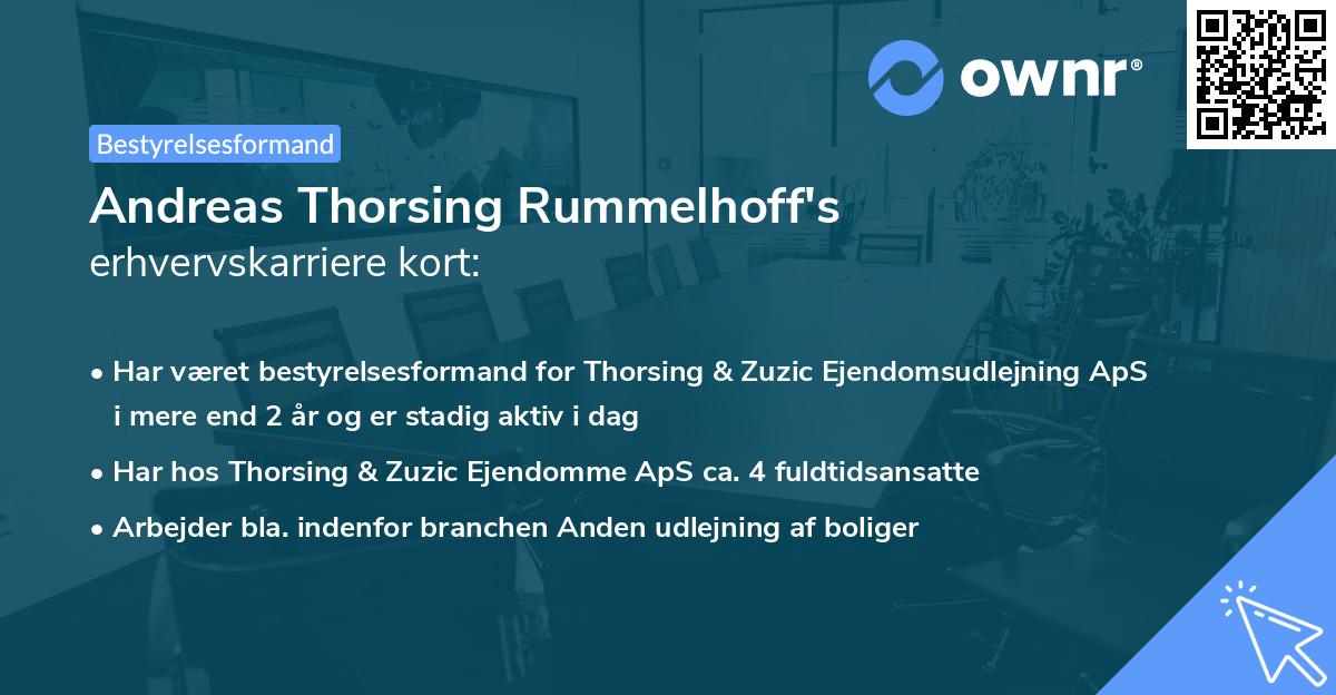 Andreas Thorsing Rummelhoff's erhvervskarriere kort