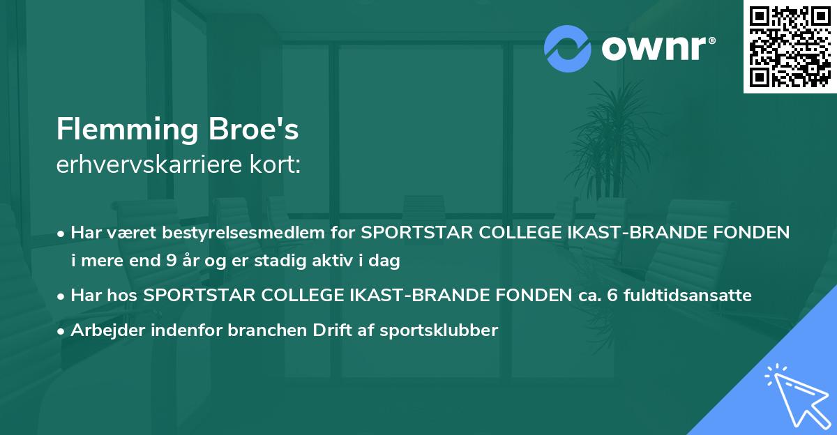 Flemming Broe's erhvervskarriere kort