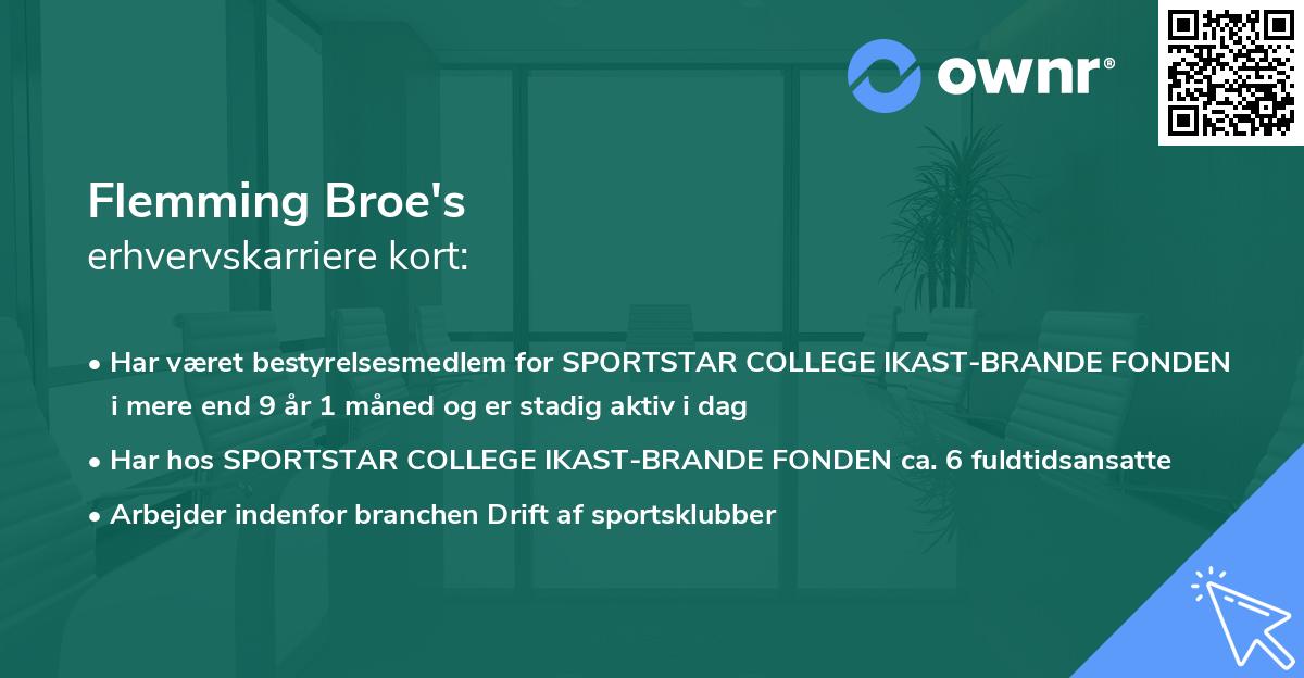 Flemming Broe's erhvervskarriere kort