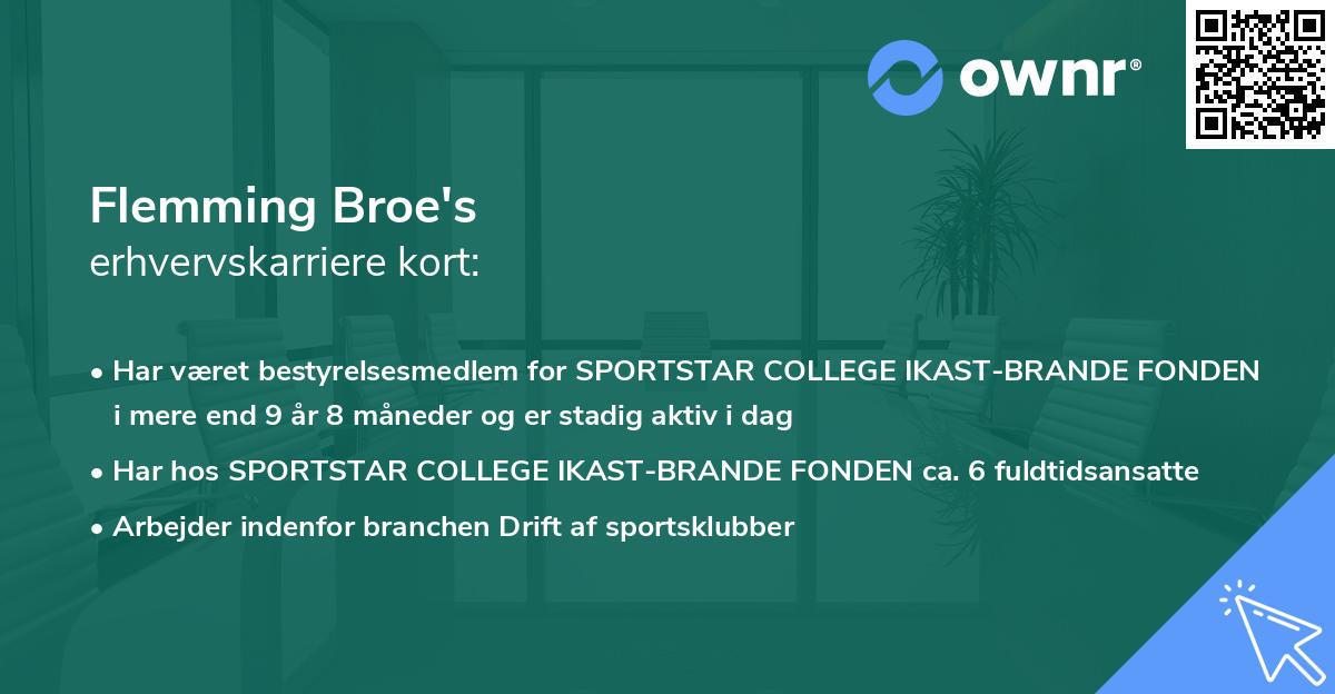 Flemming Broe's erhvervskarriere kort