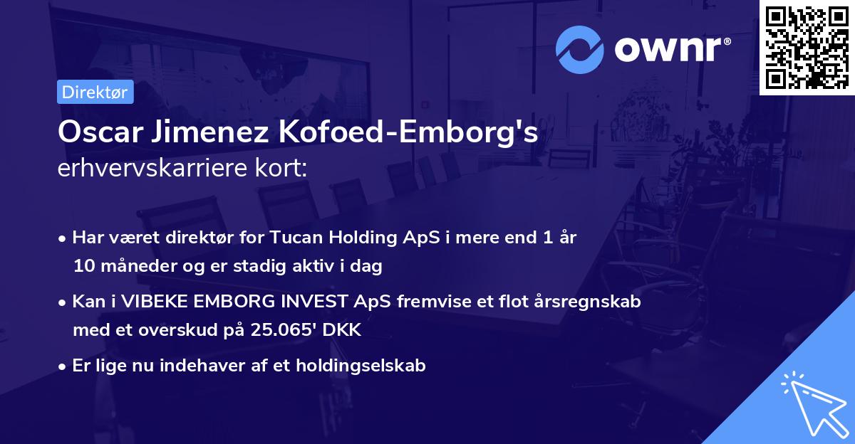 Oscar Jimenez Kofoed-Emborg's erhvervskarriere kort