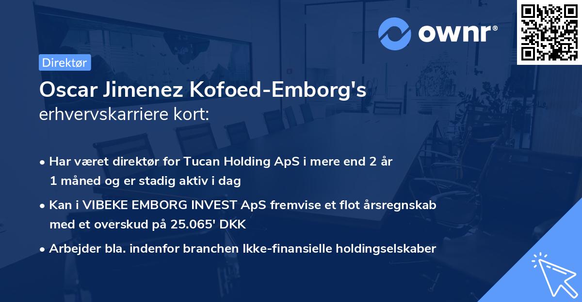 Oscar Jimenez Kofoed-Emborg's erhvervskarriere kort