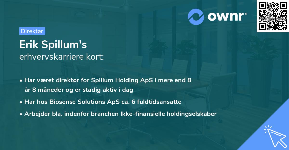 Erik Spillum's erhvervskarriere kort