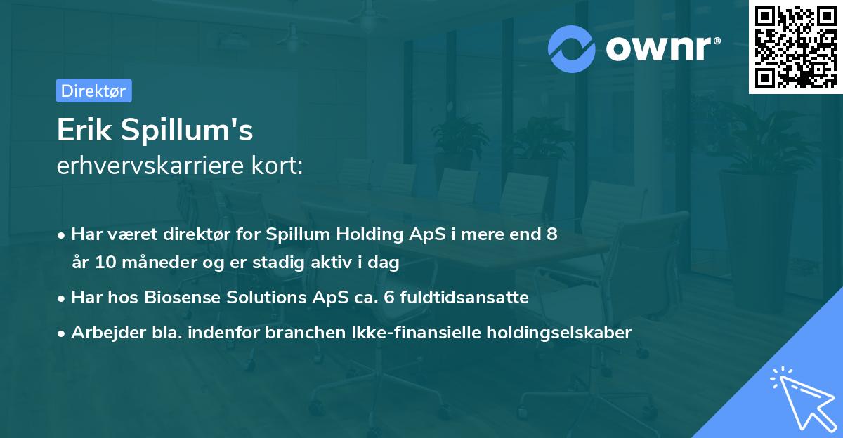 Erik Spillum's erhvervskarriere kort