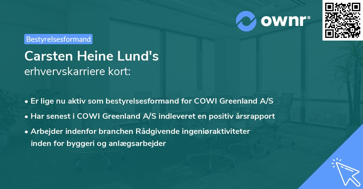Carsten Heine Lund's erhvervskarriere kort