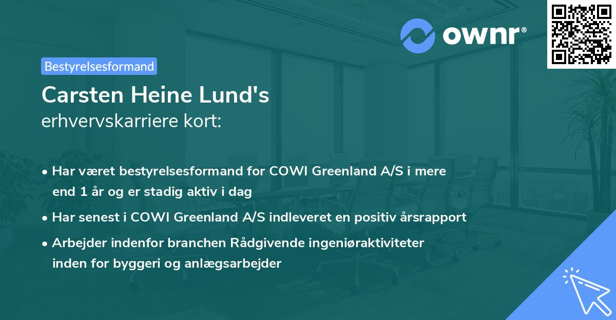 Carsten Heine Lund's erhvervskarriere kort