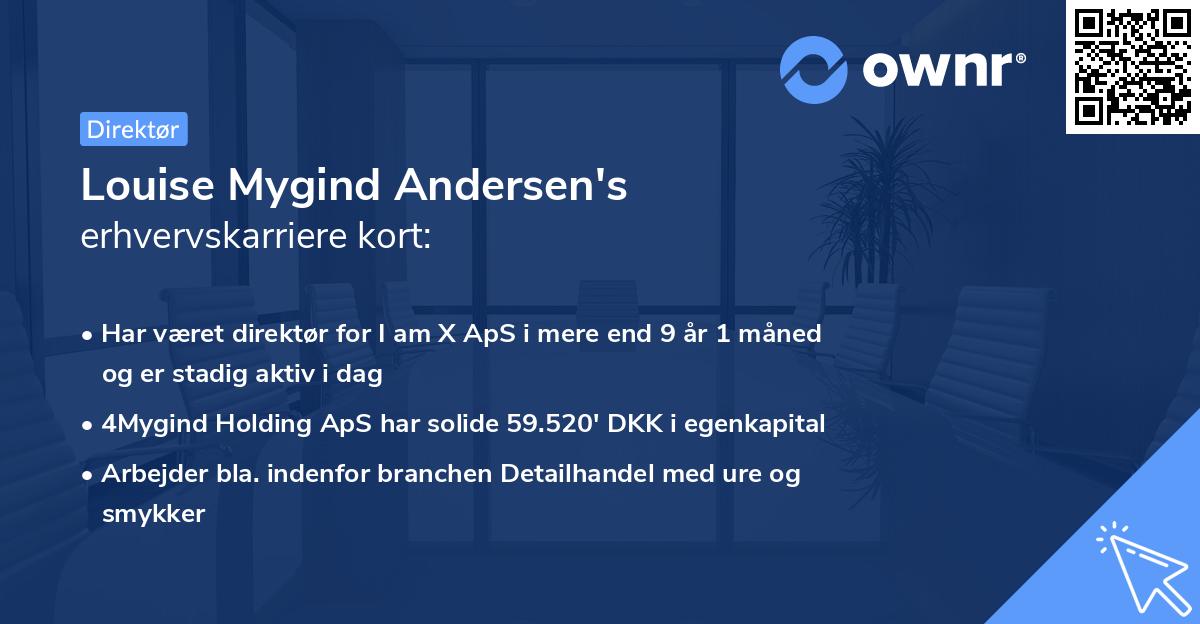 Louise Mygind Andersen's erhvervskarriere kort