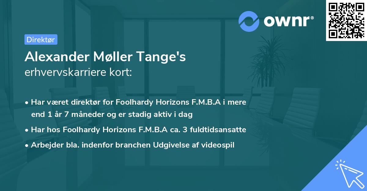 Alexander Møller Tange's erhvervskarriere kort