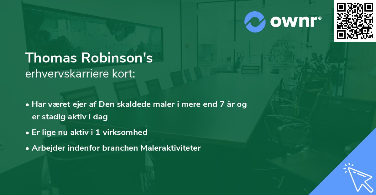 Thomas Robinson's erhvervskarriere kort