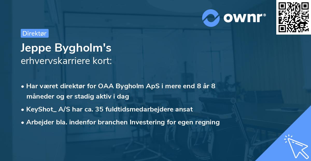 Jeppe Bygholm's erhvervskarriere kort