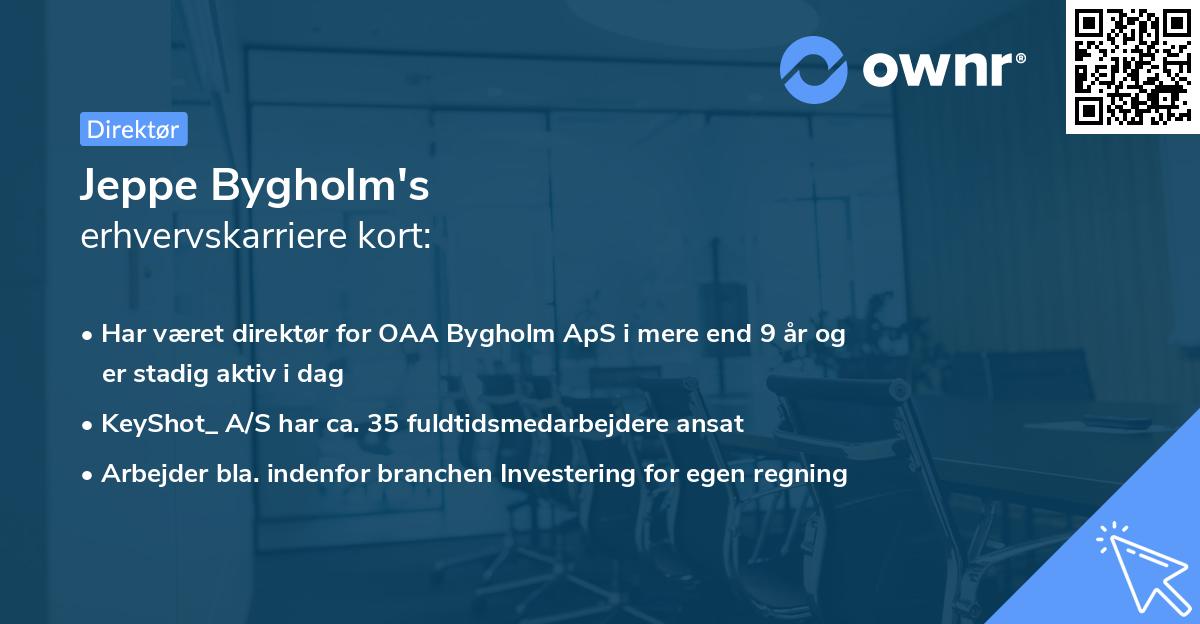 Jeppe Bygholm's erhvervskarriere kort