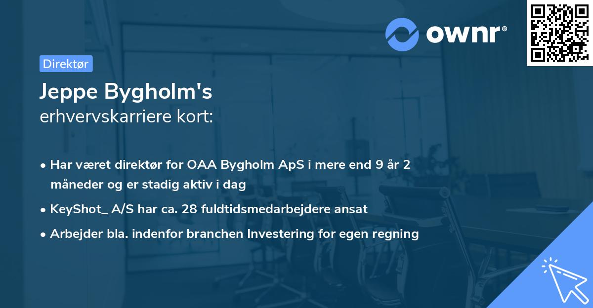 Jeppe Bygholm's erhvervskarriere kort