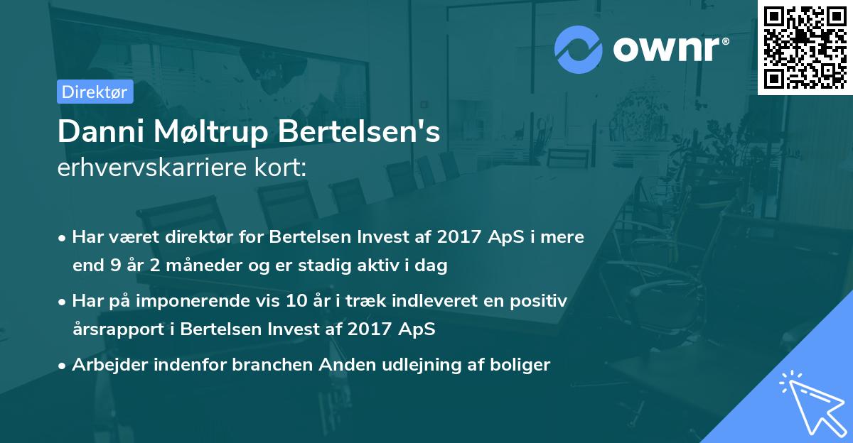 Danni Møltrup Bertelsen's erhvervskarriere kort