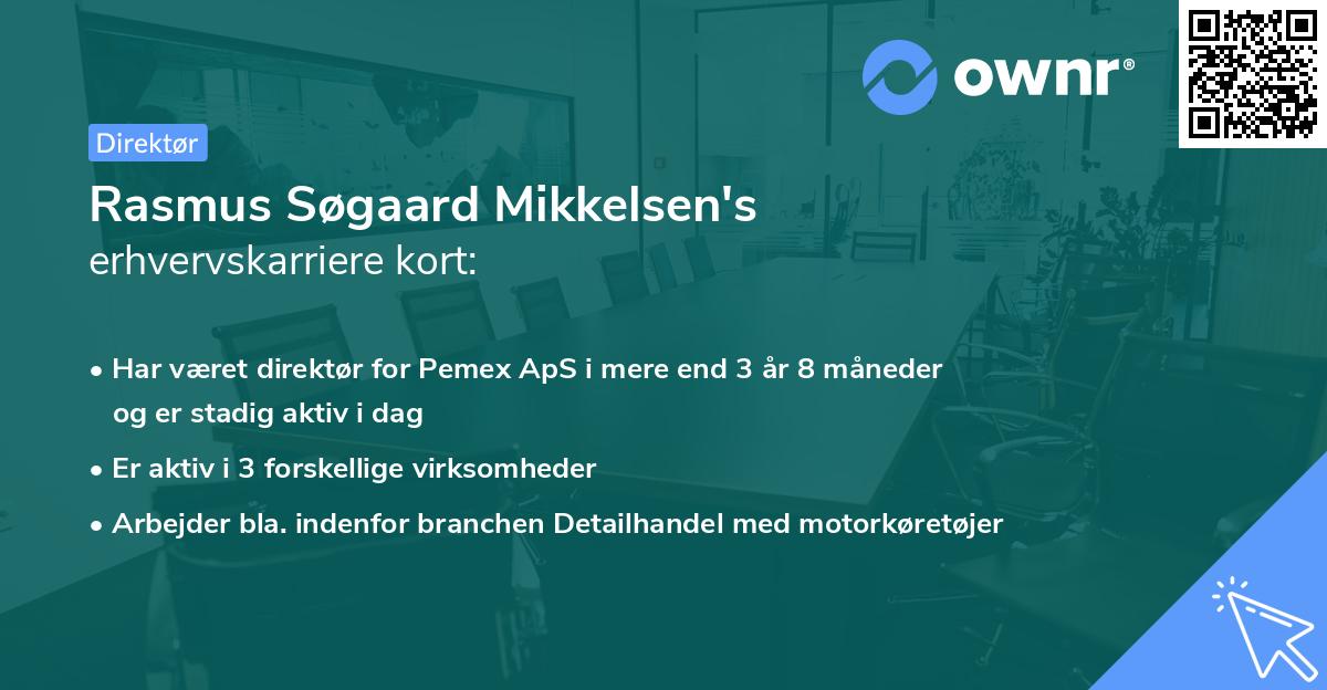 Rasmus Søgaard Mikkelsen's erhvervskarriere kort