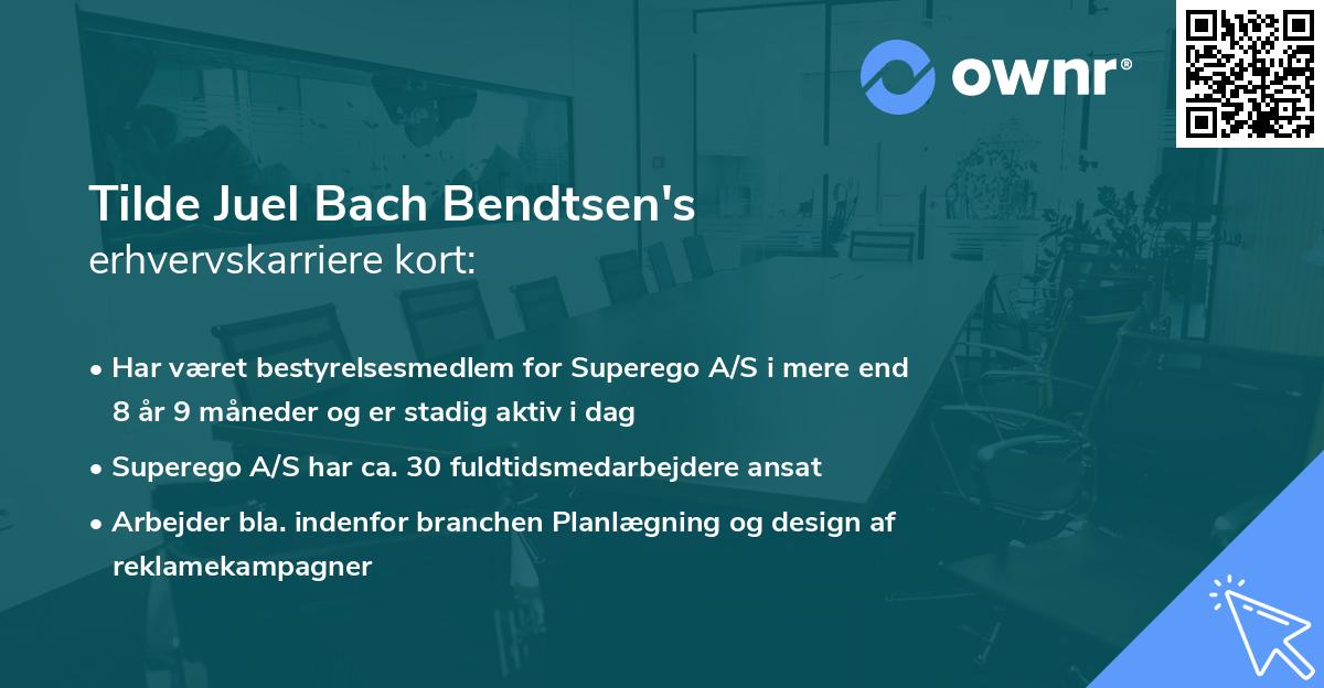 Tilde Juel Bach Bendtsen's erhvervskarriere kort