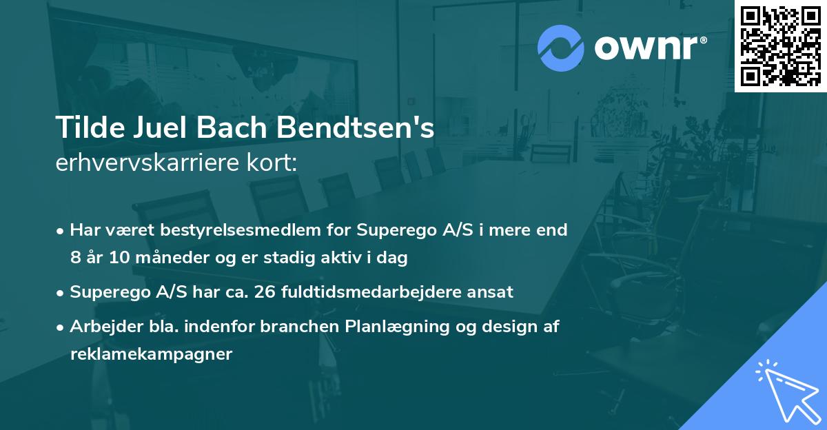 Tilde Juel Bach Bendtsen's erhvervskarriere kort
