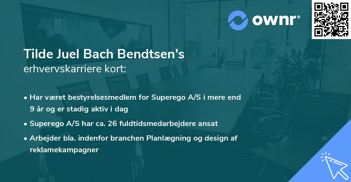 Tilde Juel Bach Bendtsen's erhvervskarriere kort