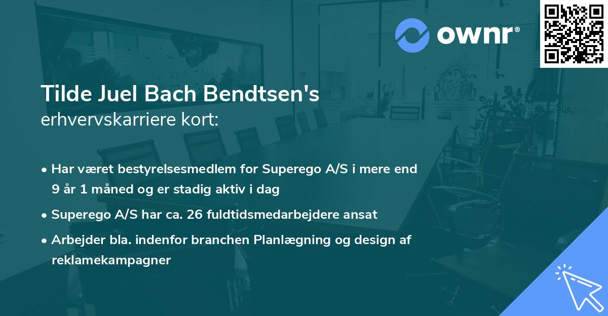 Tilde Juel Bach Bendtsen's erhvervskarriere kort