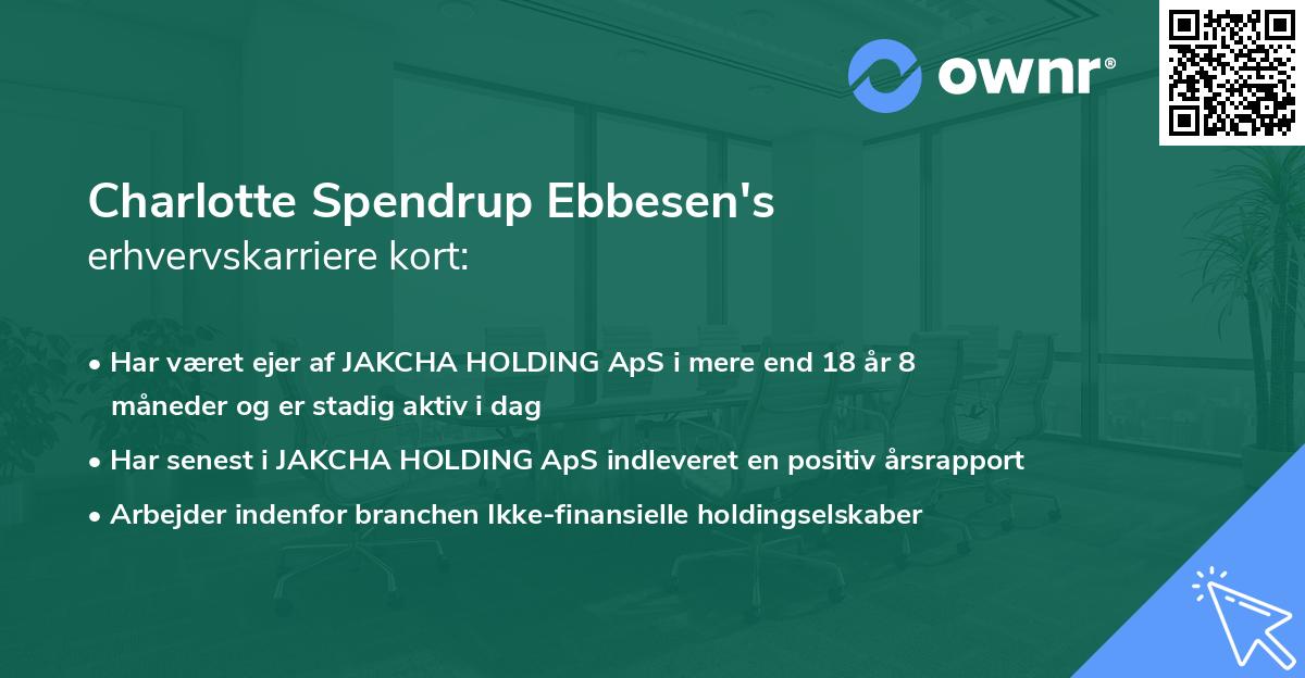 Charlotte Spendrup Ebbesen's erhvervskarriere kort
