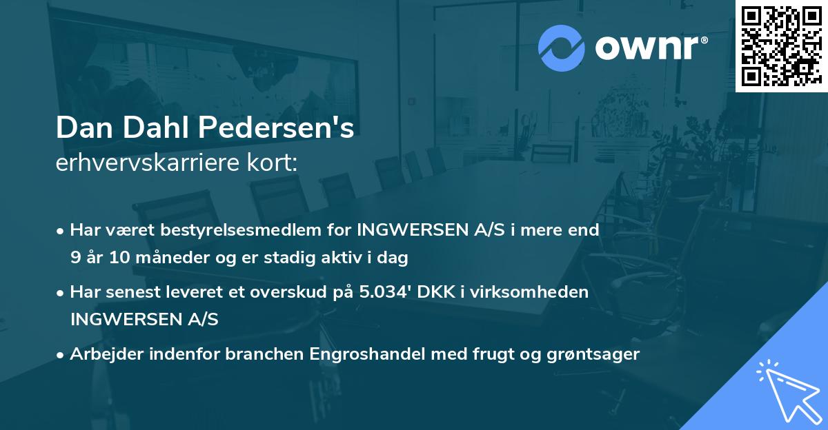 Dan Dahl Pedersen's erhvervskarriere kort