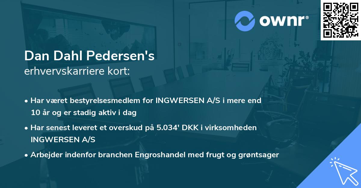 Dan Dahl Pedersen's erhvervskarriere kort