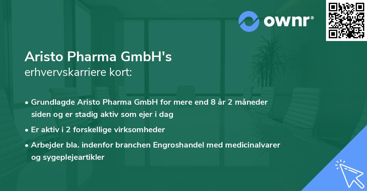 Aristo Pharma GmbH's erhvervskarriere kort