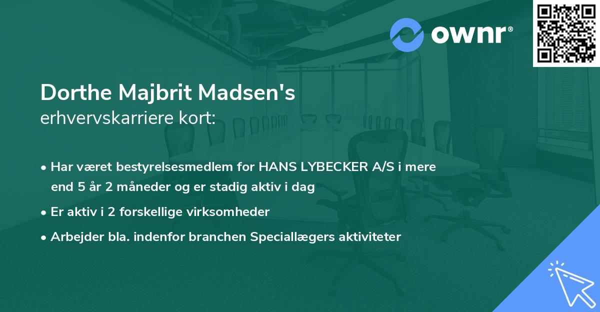 Dorthe Majbrit Madsen's erhvervskarriere kort