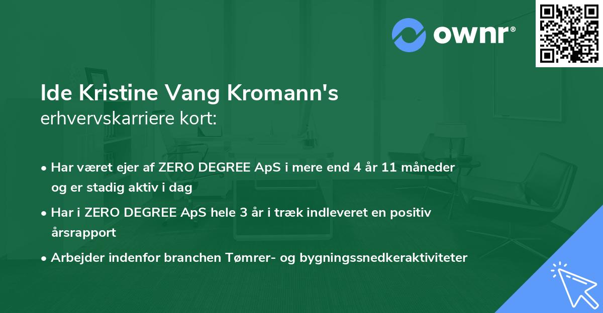 Ide Kristine Vang Kromann's erhvervskarriere kort