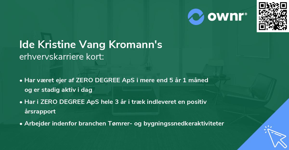 Ide Kristine Vang Kromann's erhvervskarriere kort