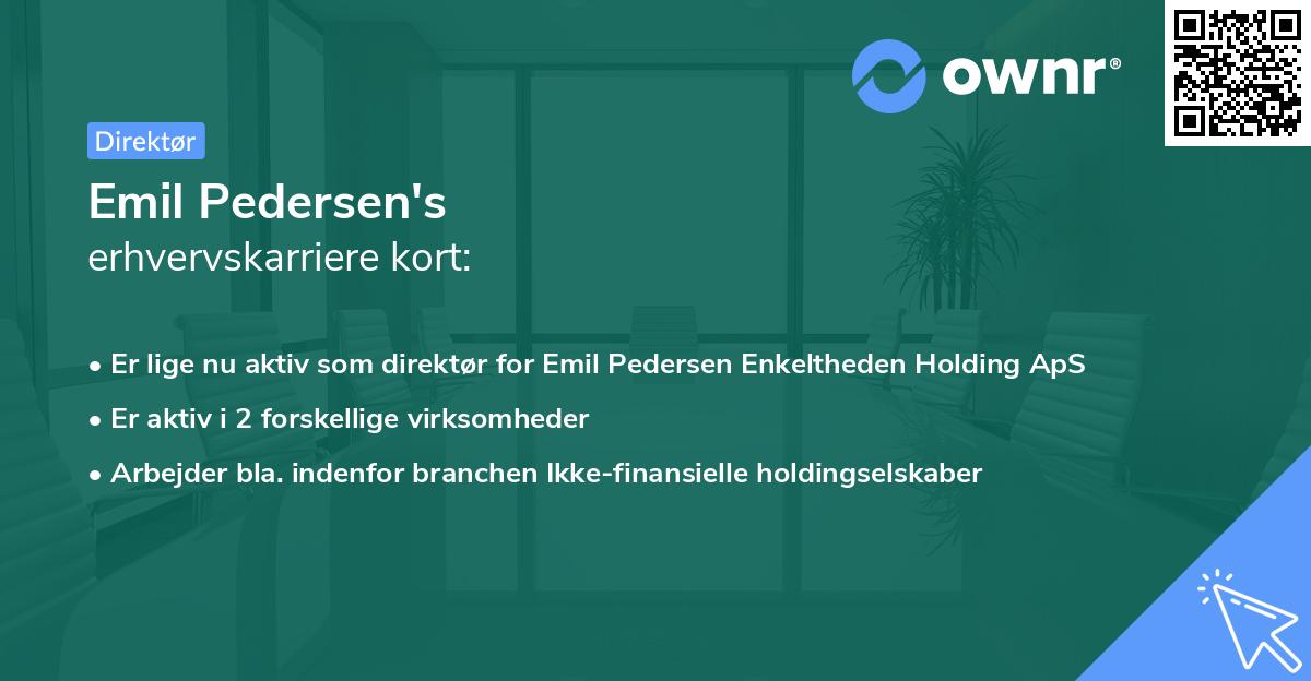 Emil Pedersen's erhvervskarriere kort