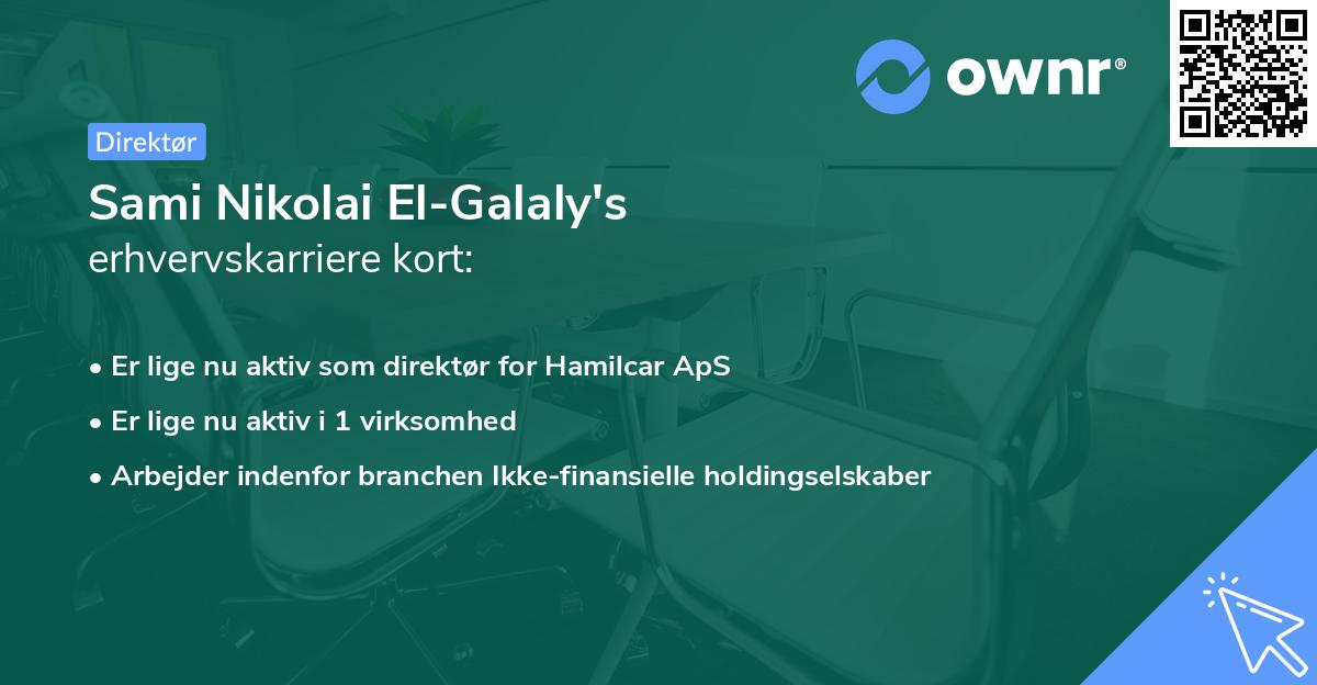Sami Nikolai El-Galaly's erhvervskarriere kort