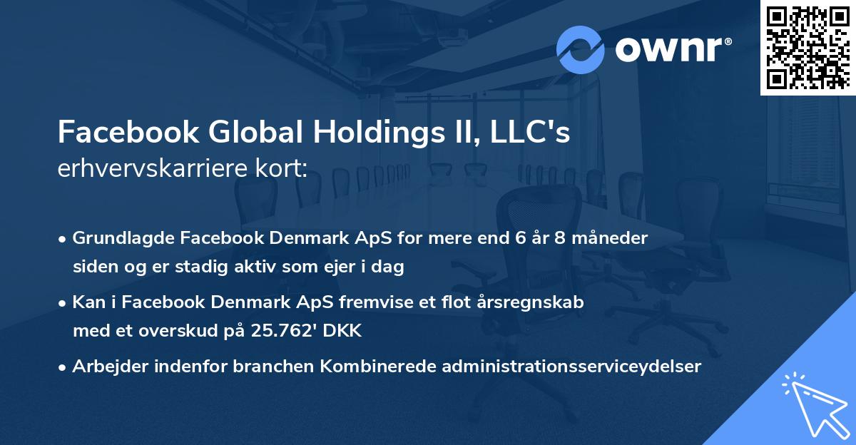 Facebook Global Holdings II, LLC's erhvervskarriere kort