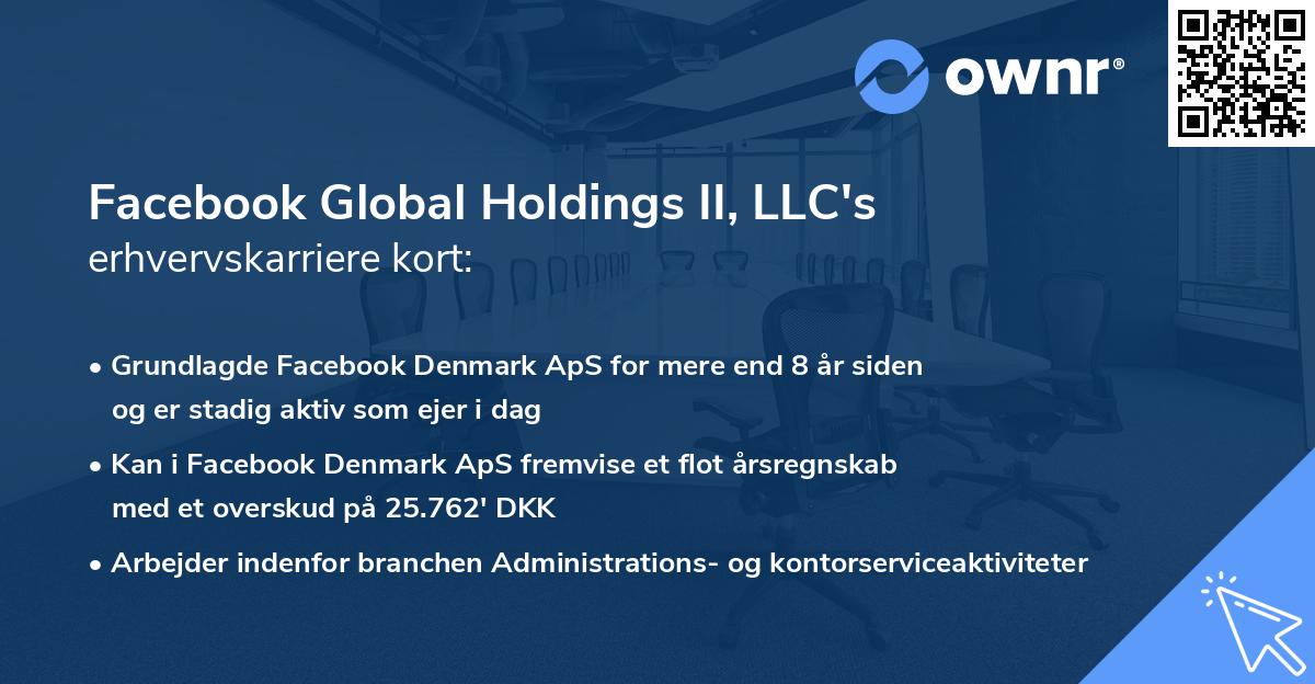 Facebook Global Holdings II, LLC's erhvervskarriere kort