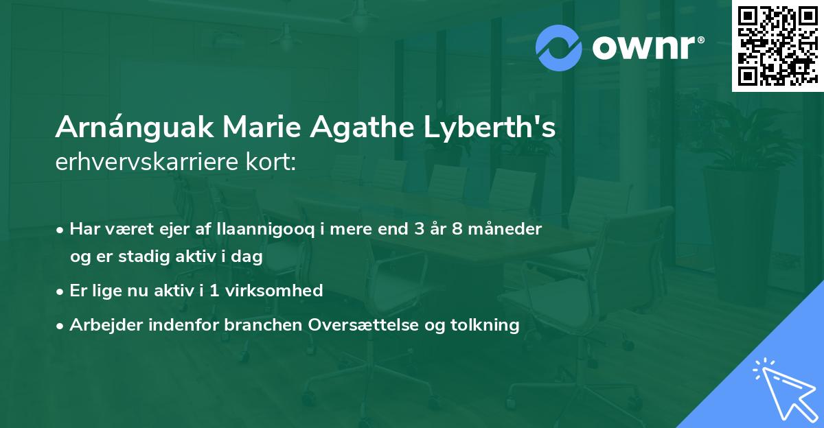 Arnánguak Marie Agathe Lyberth's erhvervskarriere kort