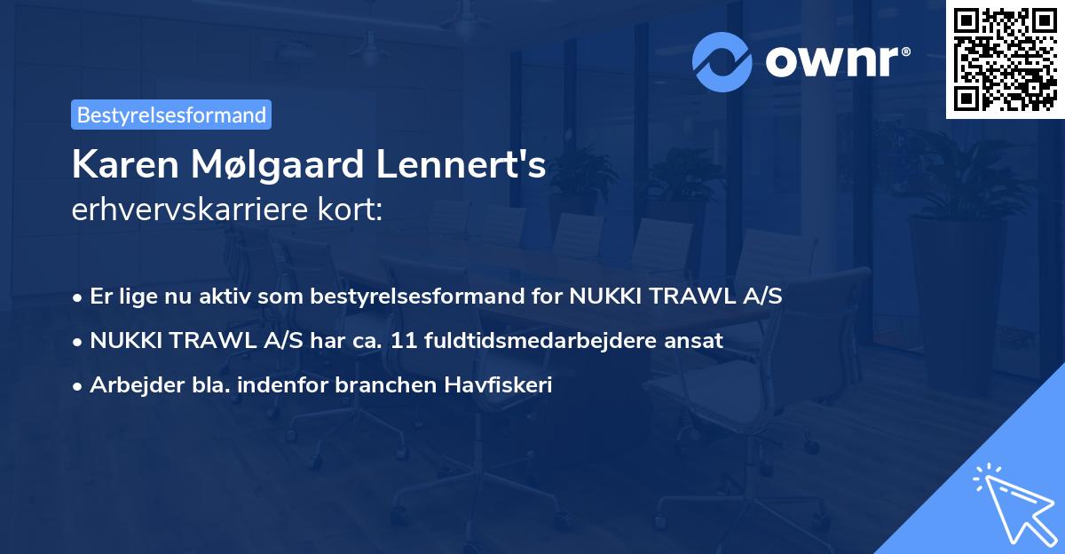 Karen Mølgaard Lennert's erhvervskarriere kort