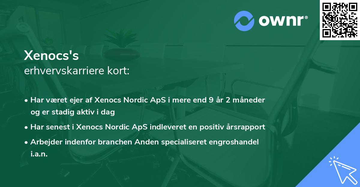 Xenocs's erhvervskarriere kort