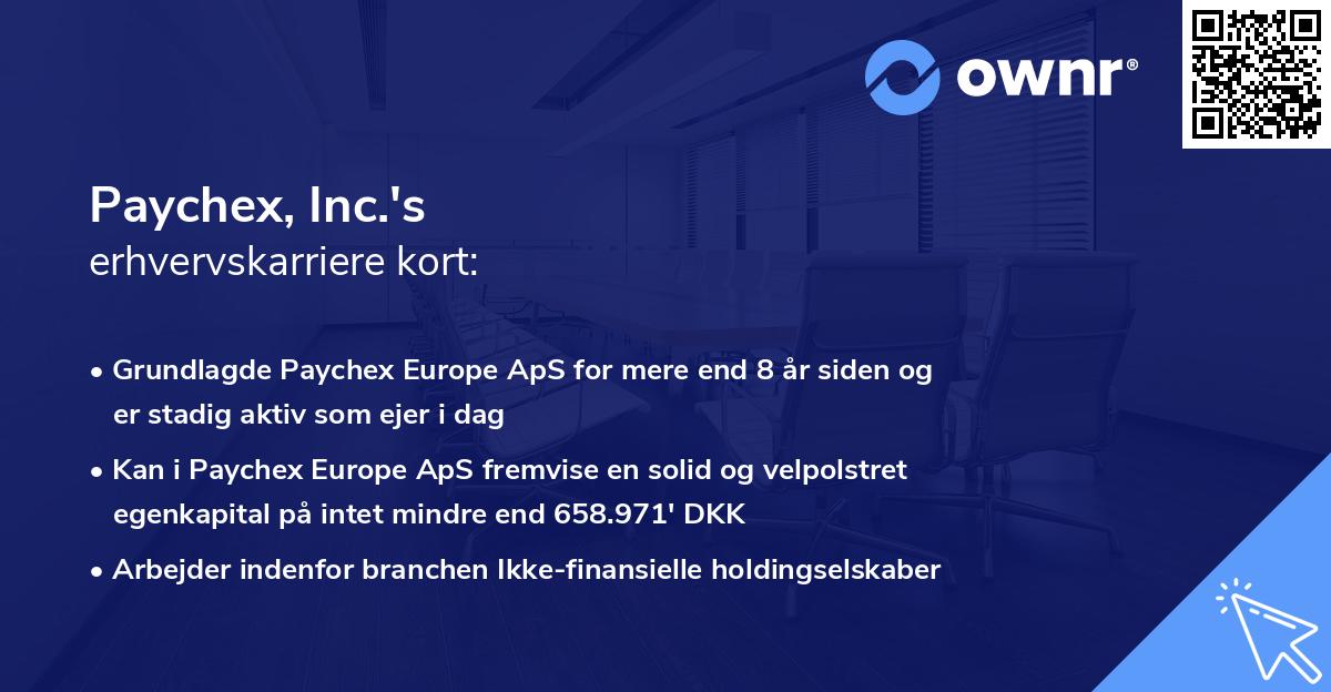 Paychex, Inc.'s erhvervskarriere kort
