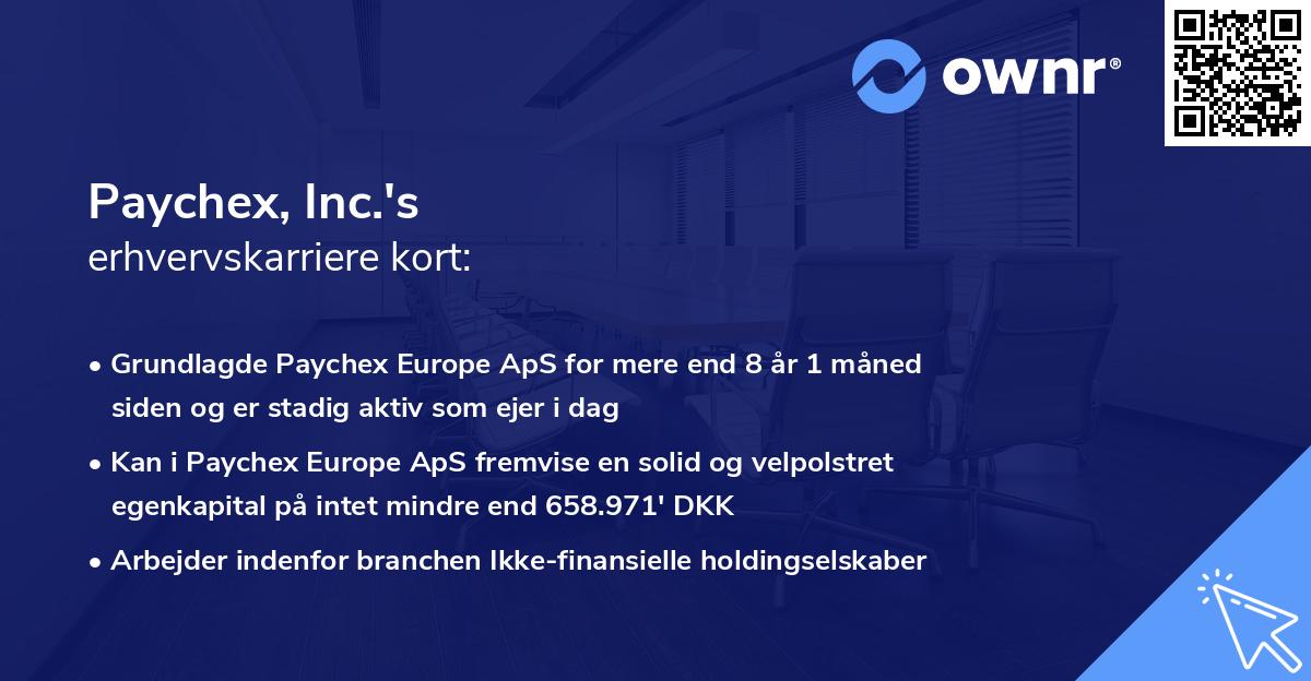 Paychex, Inc.'s erhvervskarriere kort