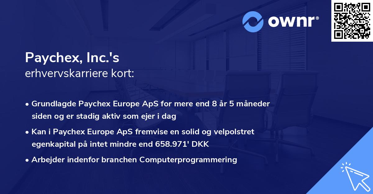 Paychex, Inc.'s erhvervskarriere kort