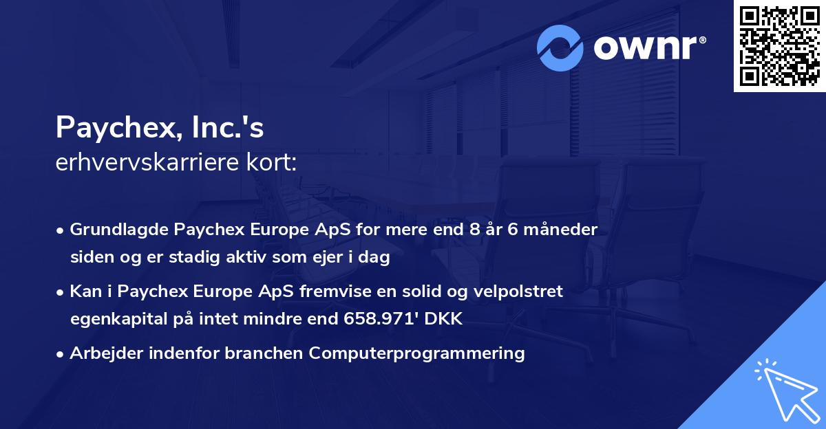 Paychex, Inc.'s erhvervskarriere kort