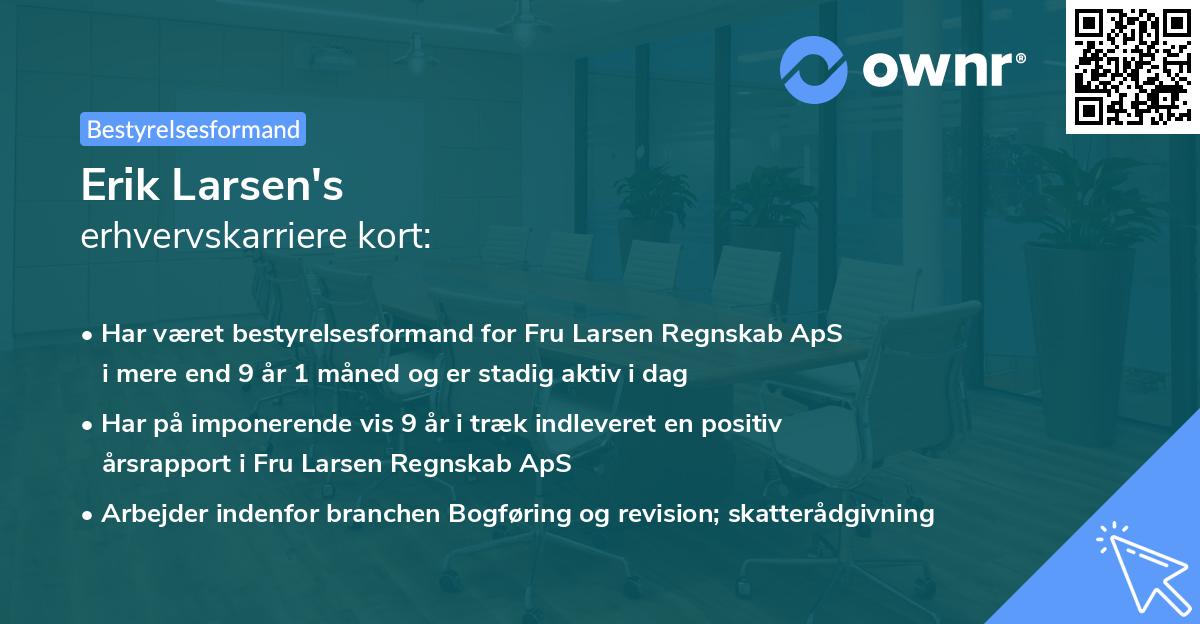 Erik Larsen's erhvervskarriere kort