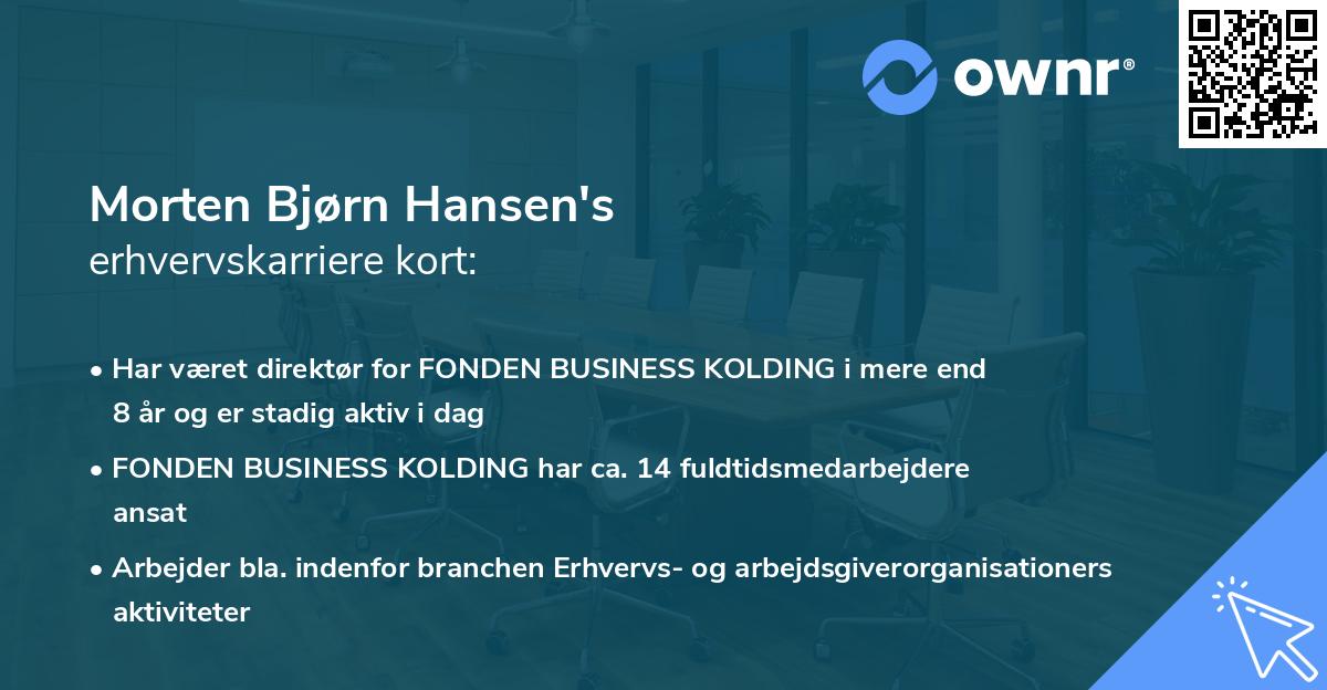 Morten Bjørn Hansen's erhvervskarriere kort