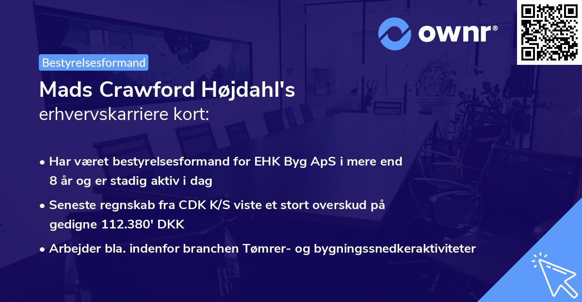 Mads Crawford Højdahl's erhvervskarriere kort